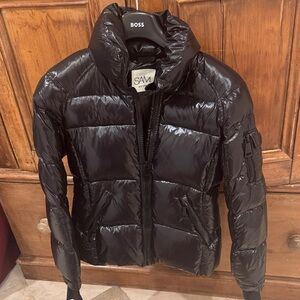 SAM. Women's Shiny Black Puffer Jacket